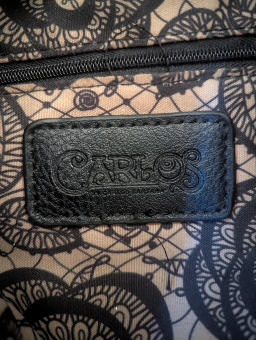 Black Leather Shoulder Bag with Multicolor Strap